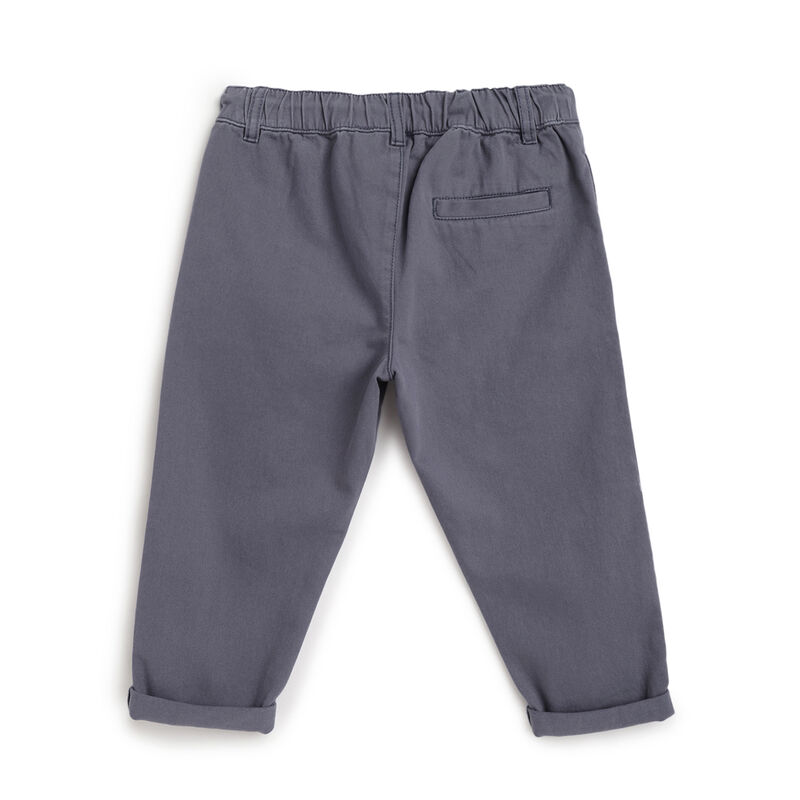 Boys Dark Light Blue Solid Long Trousers image number 1